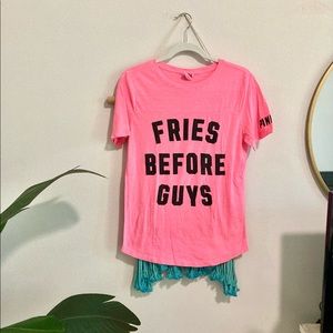 VS Pink Fries Before Guys Tee 🍟💖